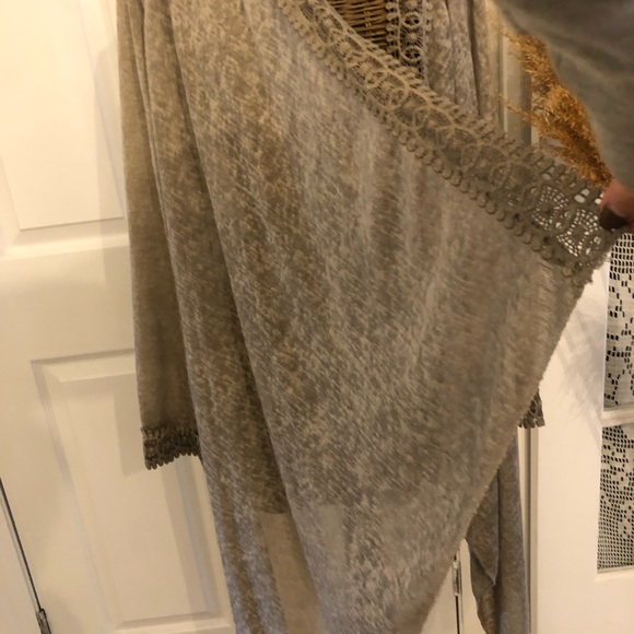 Lightweight Cotton/lace Waterfall Cardigan , size L - Picture 8 of 10